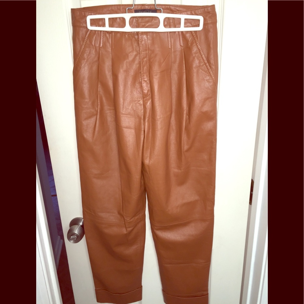 Rachel Zoe Lamb Leather cropped high waisted pants